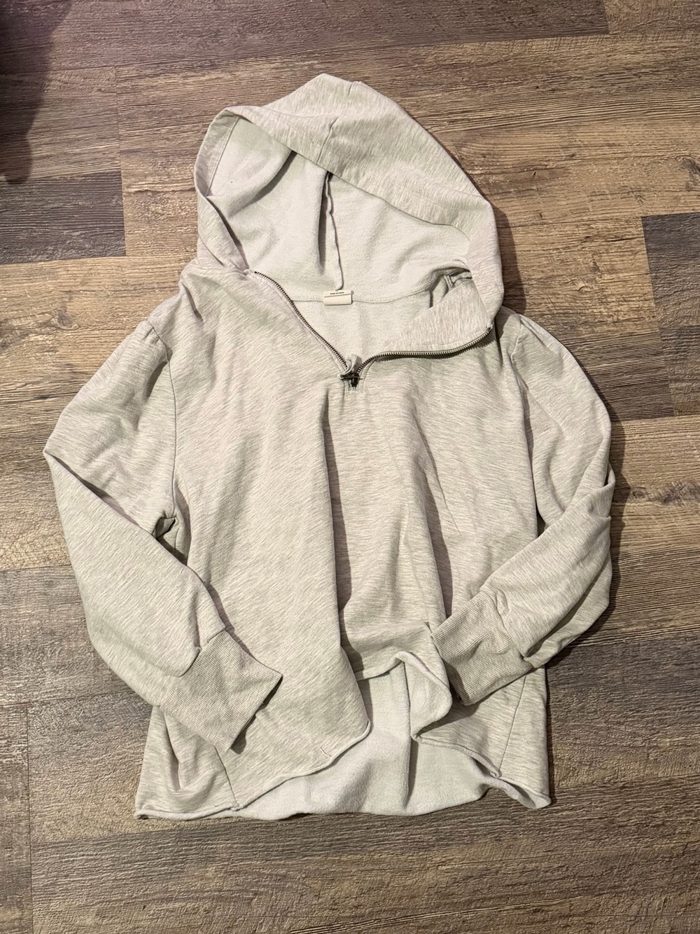 Good Hart/Matilda Jane- Woman’s Light Gray Hooded Quarter-Zip Sweater